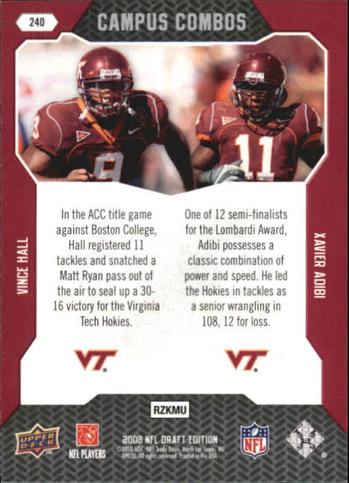 A2041- 2008 Upper Deck Draft Edition FB #s 1-250 -You Pick- 15+ FREE US SHIP - Picture 465 of 481