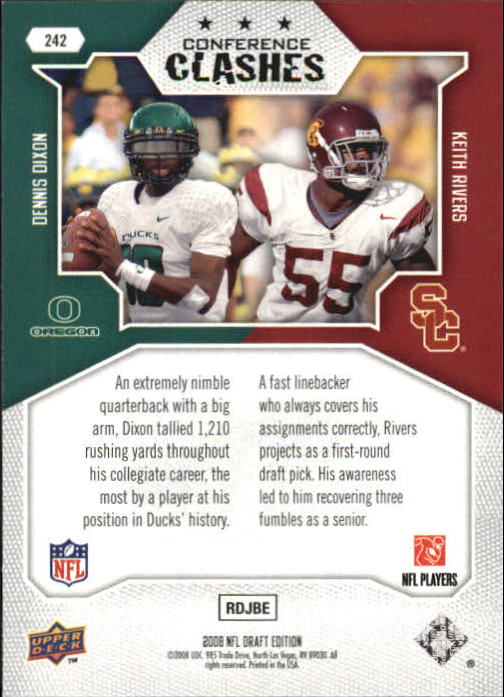 2008 Draft Edition (Upper Deck) Football "Main Set" Cards #1 to #250 - Picture 373 of 385