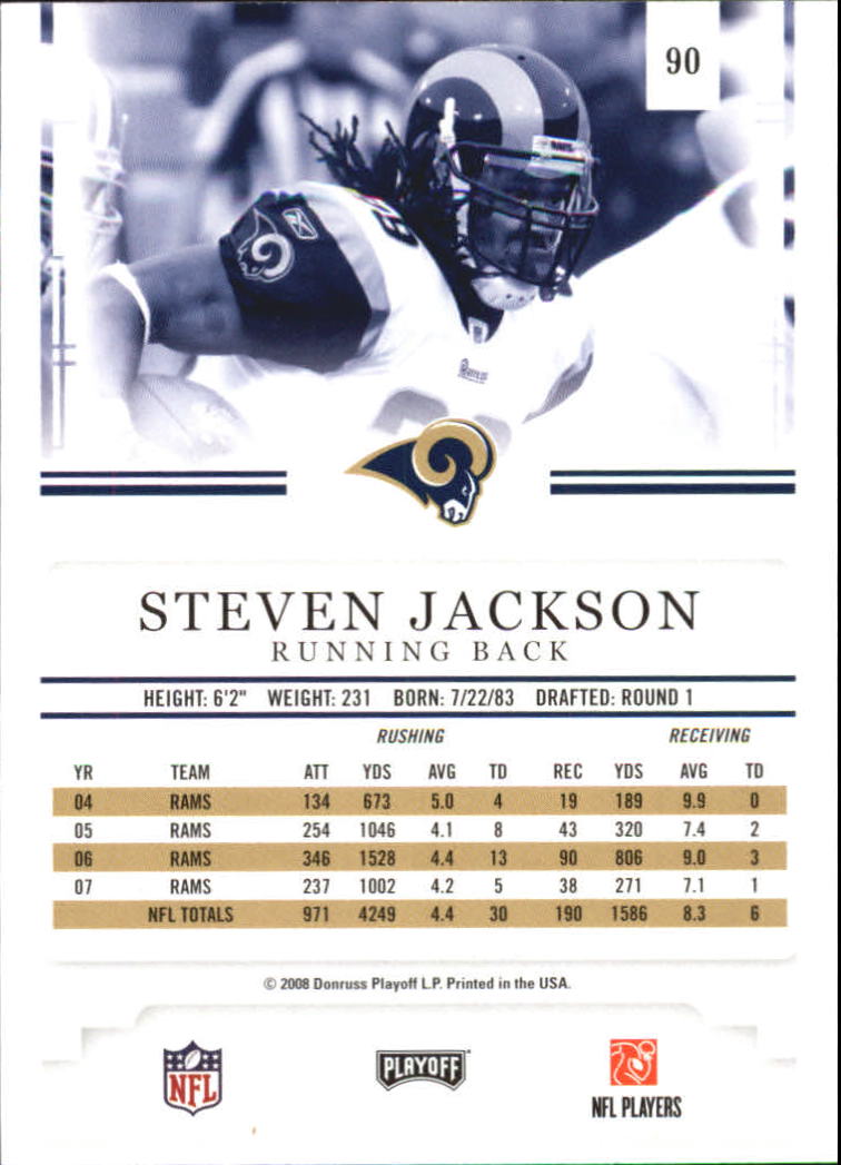 2008 Playoff Prestige #90 Steven Jackson back image