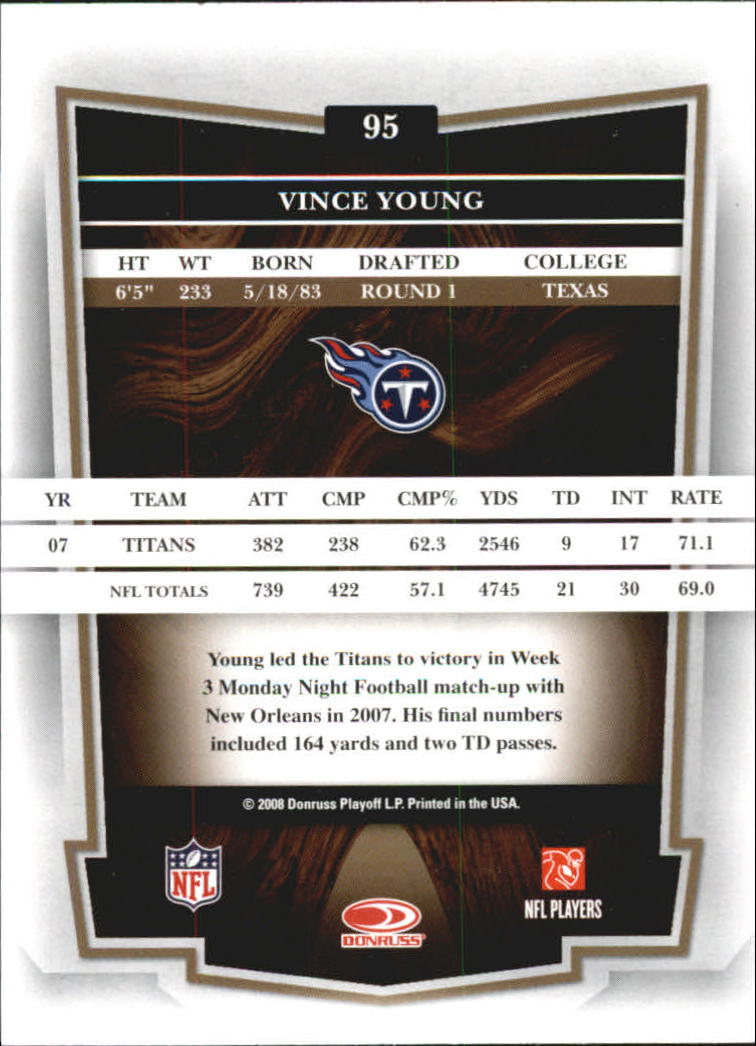 2008 Donruss Classics #95 Vince Young back image