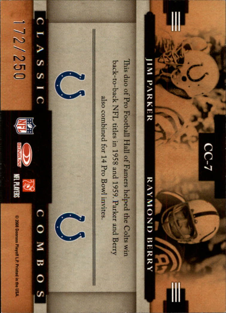 2008 Donruss Classics Classic Combos Silver Holofoil #7 J.Parker/R.Berry