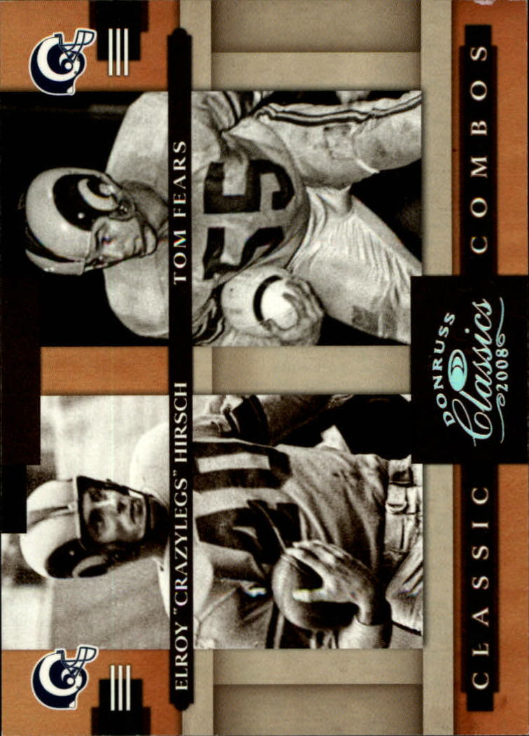 2008 Donruss Classics Classic Combos Silver Holofoil #8 E.Hirsch/T.Fears