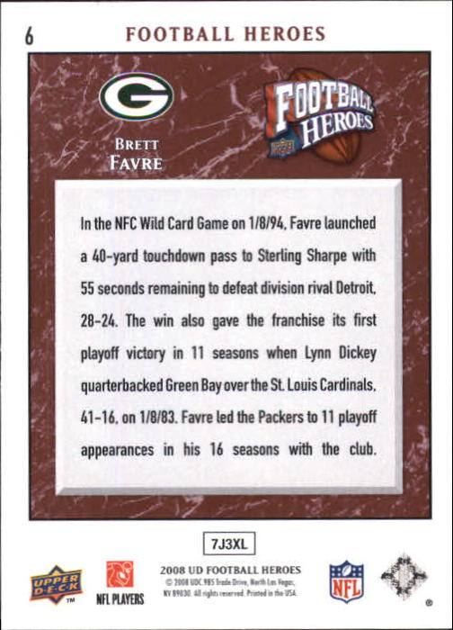 2008 Heroes (Upper Deck) Football "Main Set" Cards #1 to #269 - Picture 13 of 497