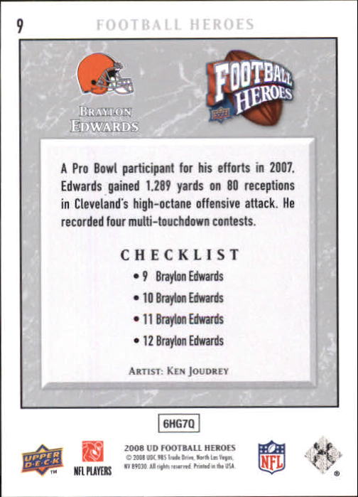 2008 Heroes (Upper Deck) Football "Main Set" Cards #1 to #269 - Picture 17 of 497
