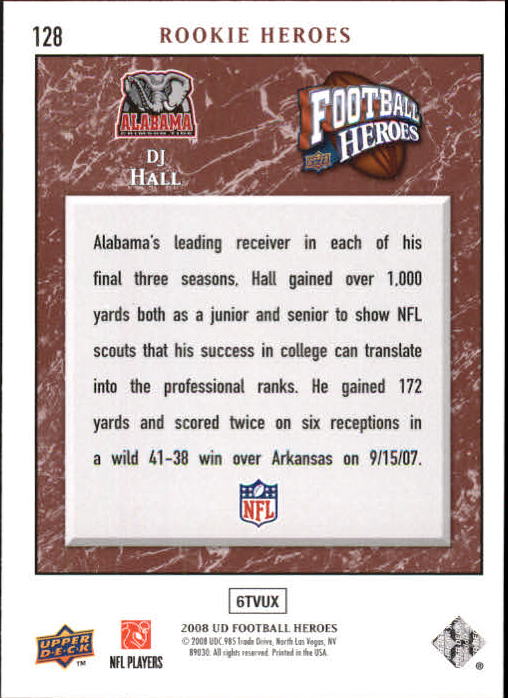 2008 Heroes (Upper Deck) Football "Main Set" Cards #1 to #269 - Picture 247 of 497