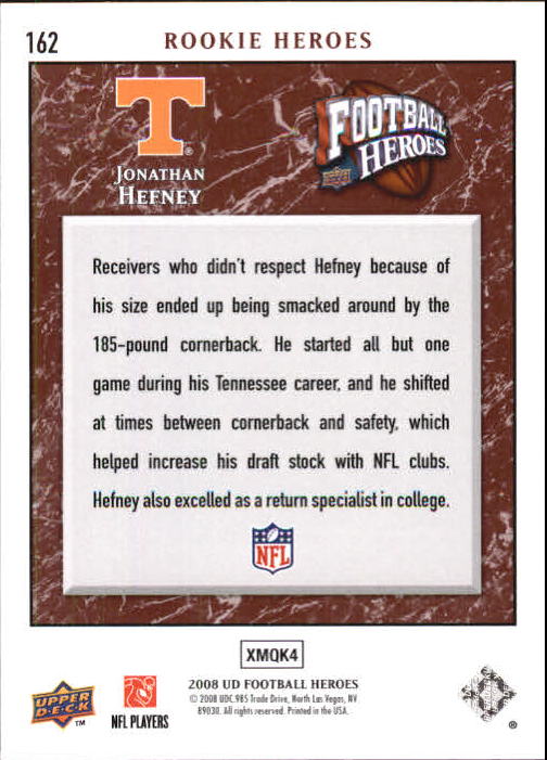 2008 Heroes (Upper Deck) Football "Main Set" Cards #1 to #269 - Picture 315 of 497