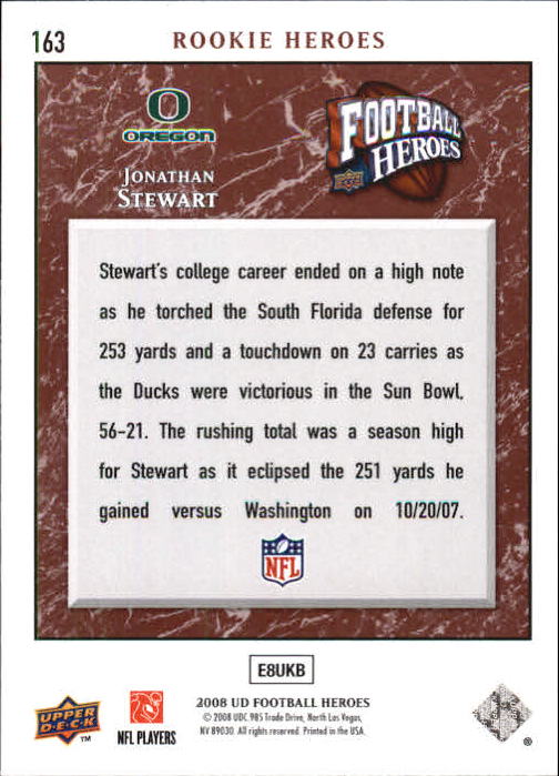 2008 Heroes (Upper Deck) Football "Main Set" Cards #1 to #269 - Picture 317 of 497