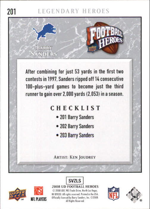 2008 Heroes (Upper Deck) Football "Main Set" Cards #1 to #269 - Picture 392 of 497