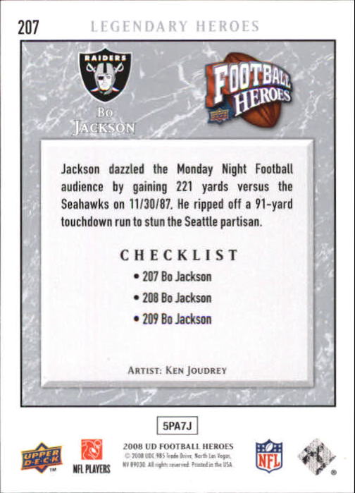 2008 Heroes (Upper Deck) Football "Main Set" Cards #1 to #269 - Picture 399 of 497