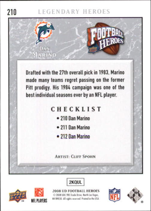 2008 Heroes (Upper Deck) Football "Main Set" Cards #1 to #269 - Picture 405 of 497