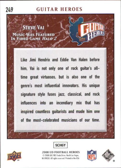 2008 Upper Deck Heroes #249 Steve Vai back image