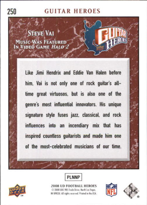 2008 Upper Deck Heroes #250 Steve Vai back image