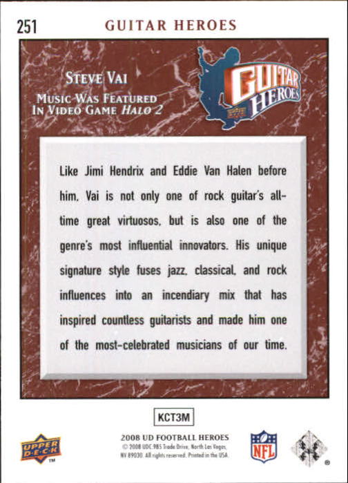 2008 Upper Deck Heroes #251 Steve Vai back image