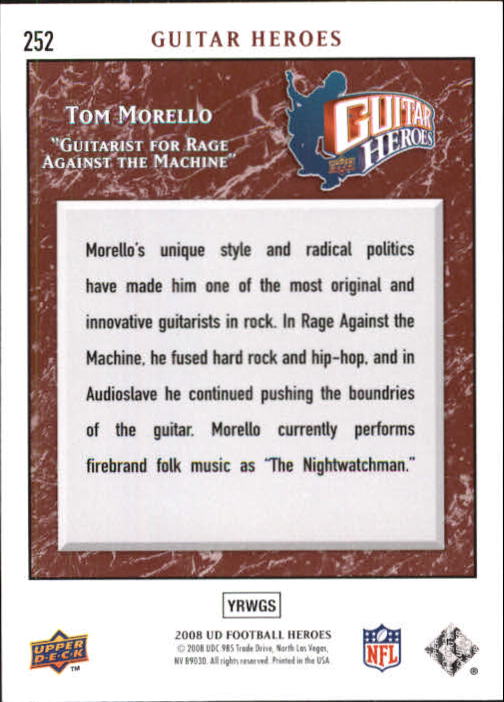 2008 Upper Deck Heroes #252 Tom Morello back image