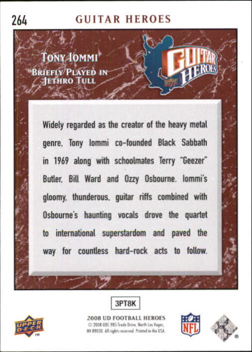 2008 Upper Deck Heroes #264 Tony Iommi back image