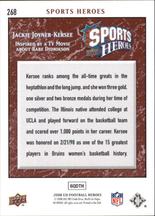 2008 Heroes (Upper Deck) Football "Main Set" Cards #1 to #269 - Picture 495 of 497