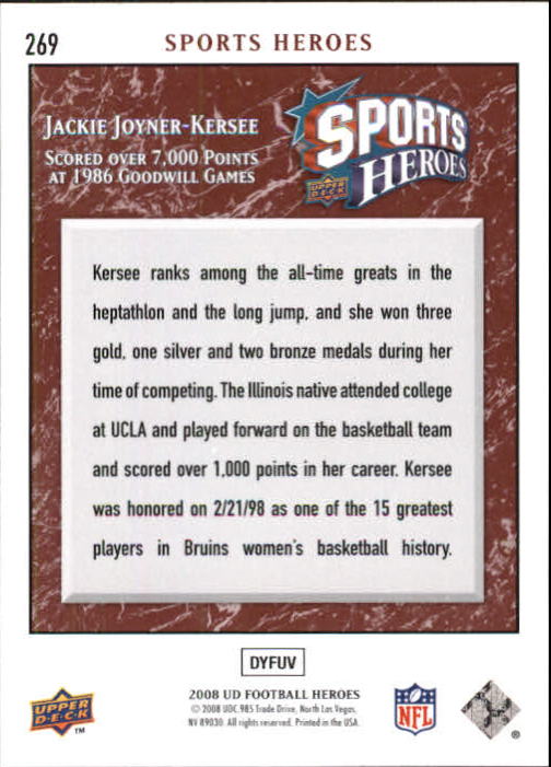 2008 Heroes (Upper Deck) Football "Main Set" Cards #1 to #269 - Picture 497 of 497