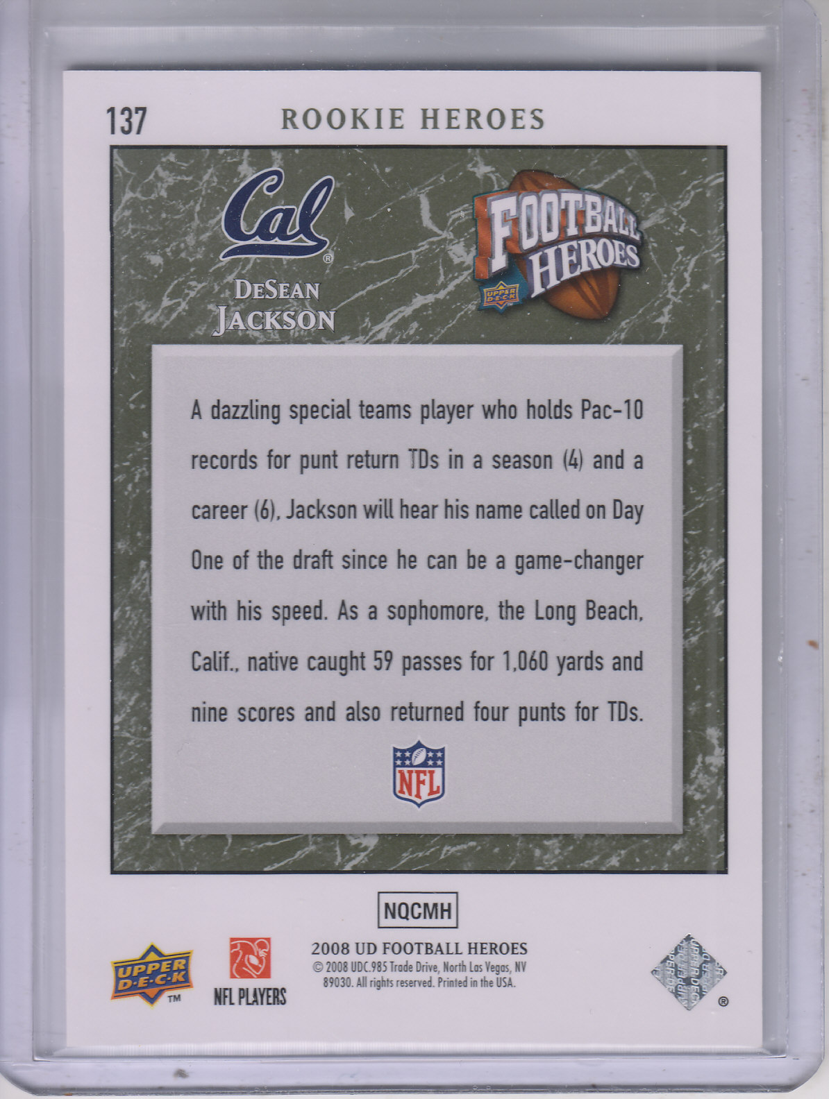 2008 Upper Deck Heroes Green #137 DeSean Jackson