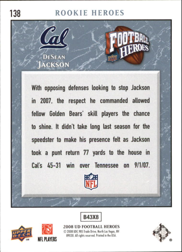 2008 Upper Deck Heroes Blue #138 DeSean Jackson