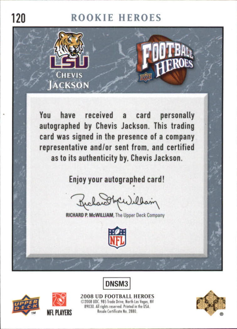 2008 Upper Deck Heroes Autographs Blue #120 Chevis Jackson/250