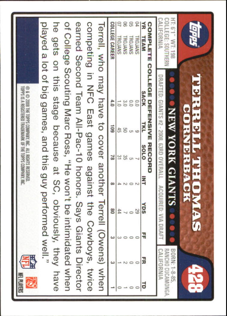 A0846- 2008 Topps Football Assorted Insert Cards -You Pick- 15+ FREE US SHIP - Picture 89 of 147
