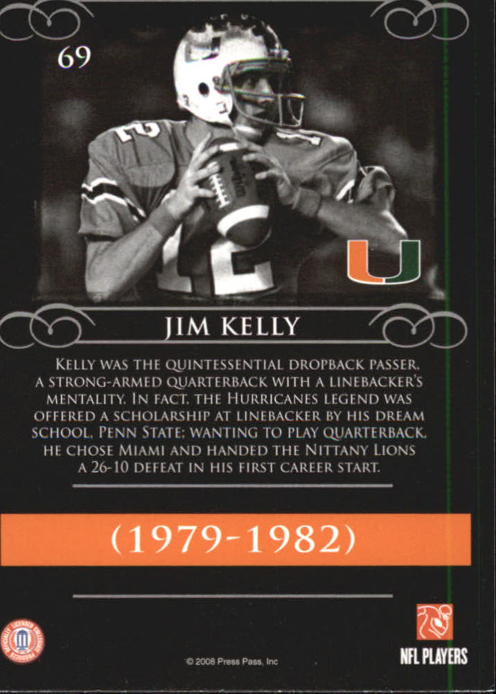 2008 Press Pass Legends #69 Jim Kelly back image