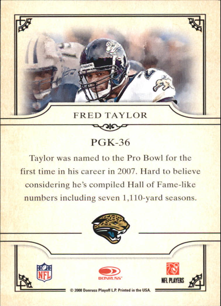 2008 Donruss Threads Pro Gridiron Kings #36 Fred Taylor back image