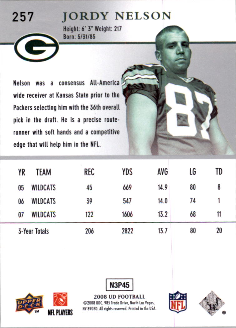 2008 Upper Deck Football "Main Set" Cards - Picture 61 of 103