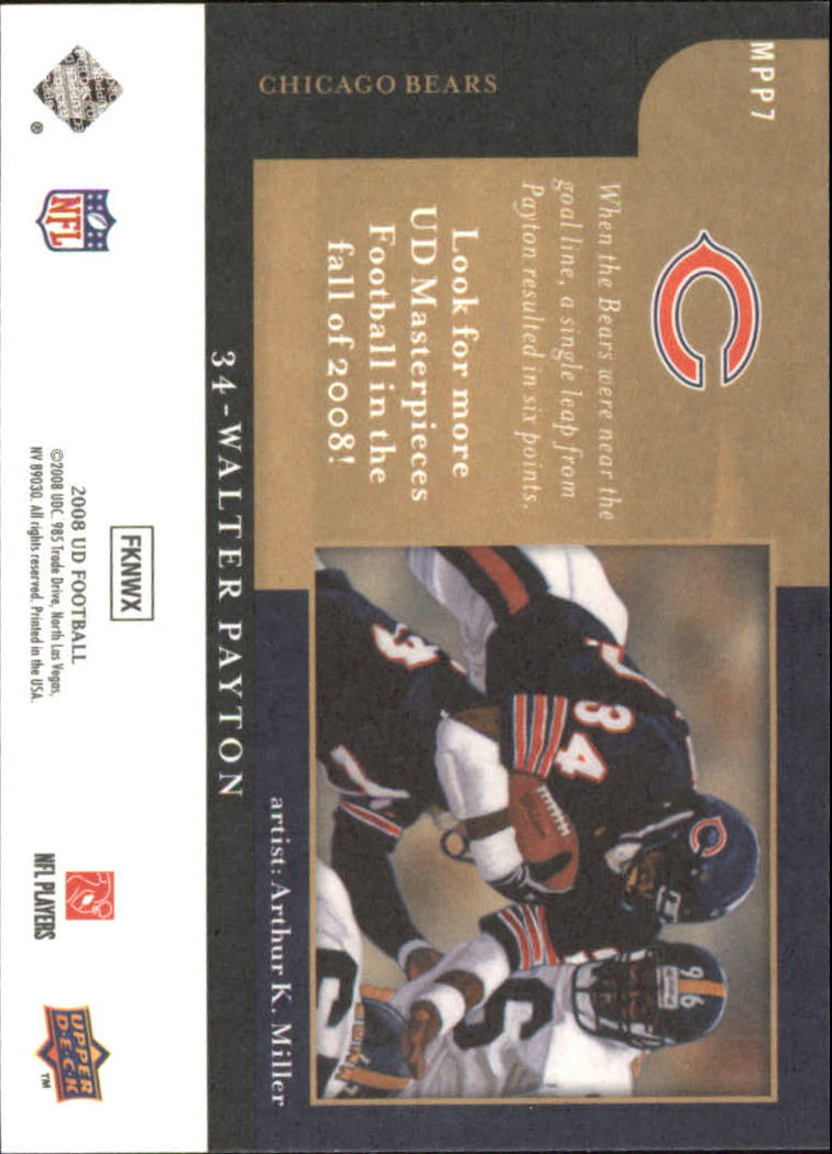 2008 Upper Deck Masterpieces Preview #MPP7 Walter Payton back image