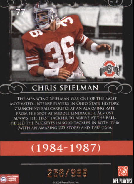 2008 Press Pass Legends Bronze #77 Chris Spielman back image