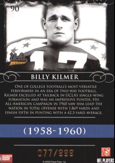 2008 Press Pass Legends Bronze #90 Billy Kilmer back image