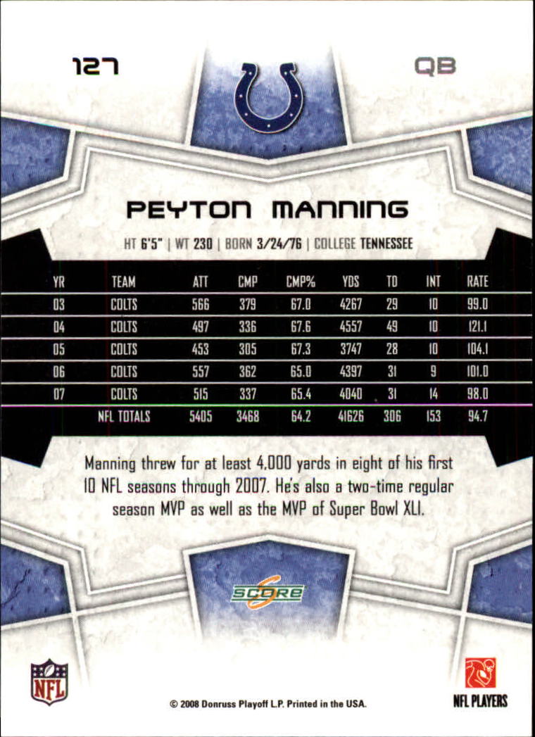 B4038- 2008 Score Football Card #s 1-250 +Rookies -You Pick- 15+ FREE US SHIP - Picture 244 of 482