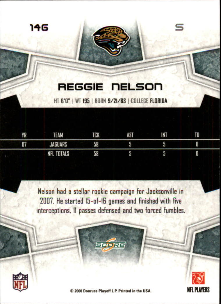 2008 Score #146 Reggie Nelson back image