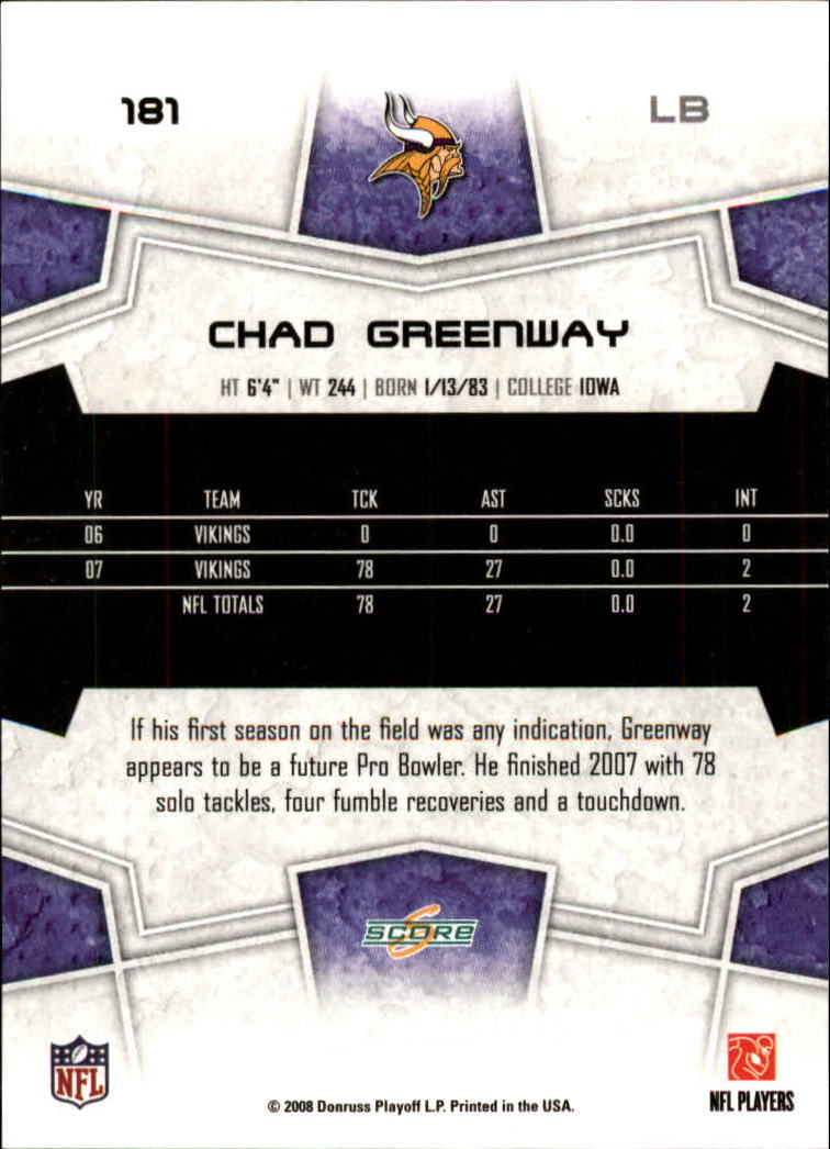 B4038- 2008 Score Football Card #s 1-250 +Rookies -You Pick- 15+ FREE US SHIP - Picture 350 of 482