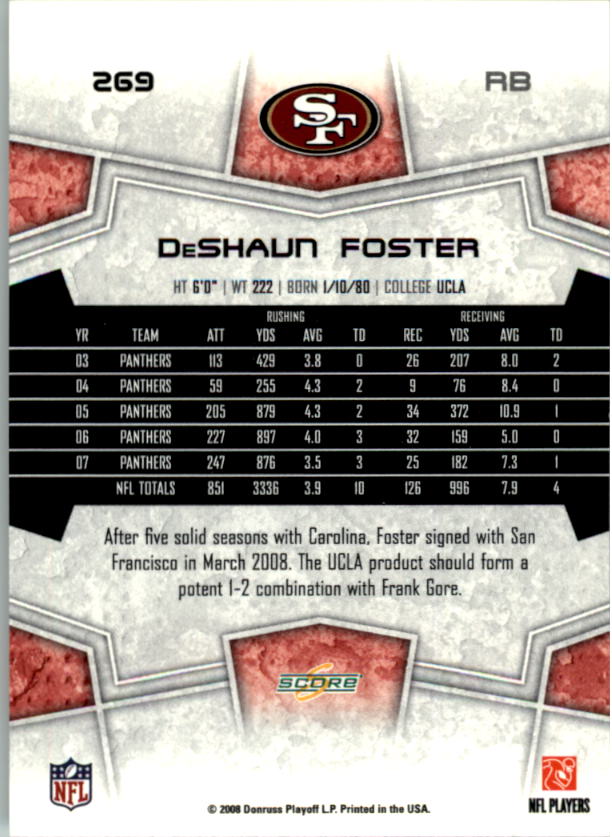 B4038- 2008 Score Football Cards 251-440 +Rookies -You Pick- 15+ FREE US SHIP - Picture 27 of 357