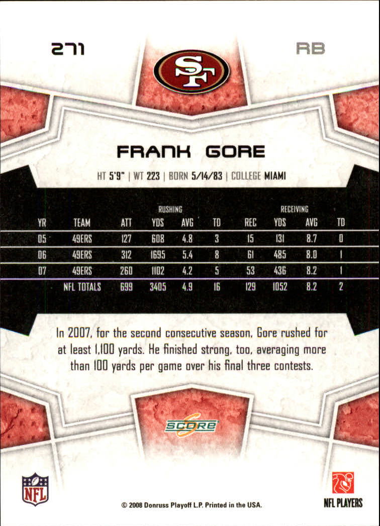 B4038- 2008 Score Football Cards 251-440 +Rookies -You Pick- 15+ FREE US SHIP - Picture 31 of 357