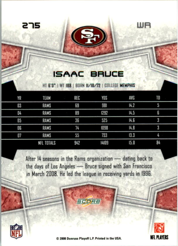 B4038- 2008 Score Football Cards 251-440 +Rookies -You Pick- 15+ FREE US SHIP - Picture 39 of 357