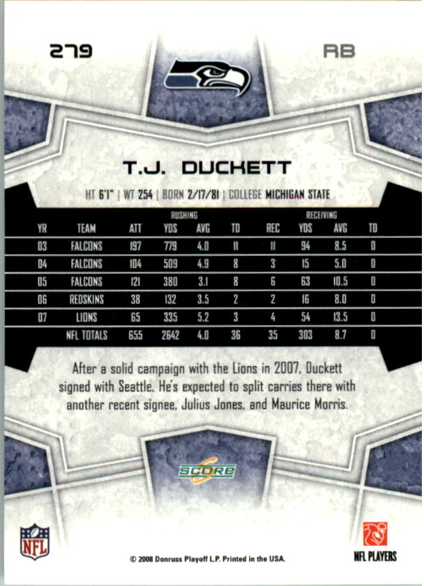 B4038- 2008 Score Football Cards 251-440 +Rookies -You Pick- 15+ FREE US SHIP - Picture 47 of 357