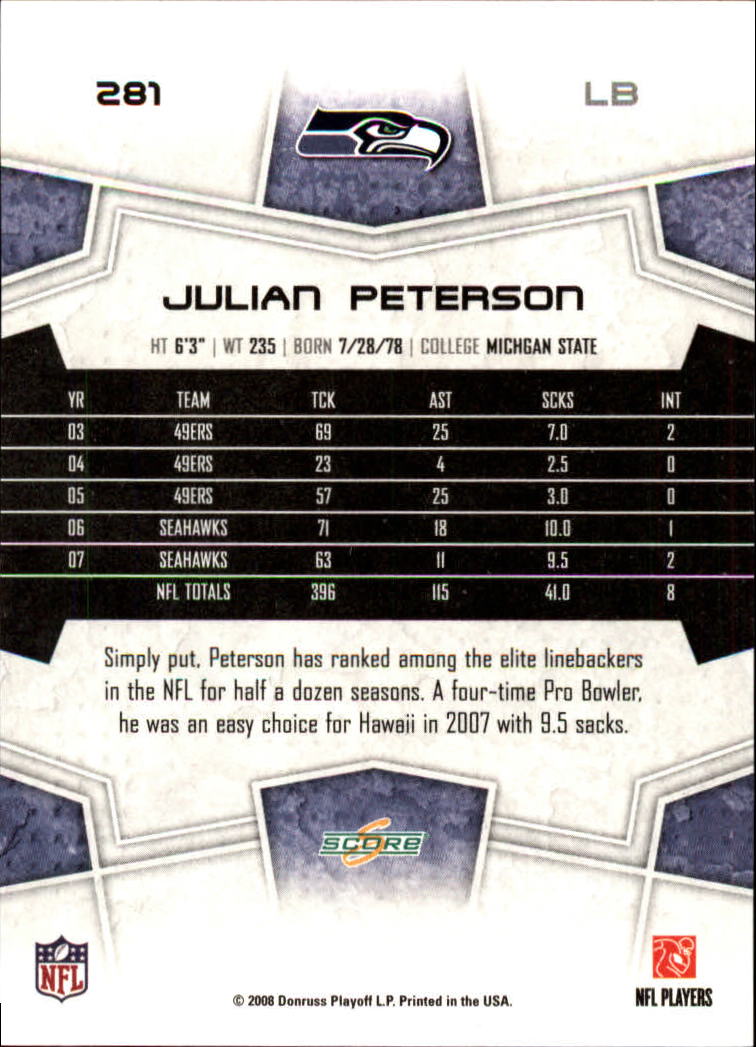 B4038- 2008 Score Football Cards 251-440 +Rookies -You Pick- 15+ FREE US SHIP - Picture 51 of 357