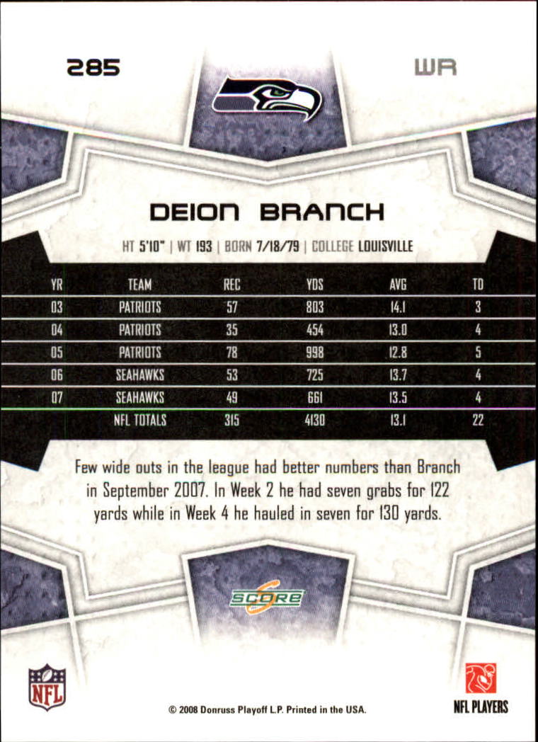 B4038- 2008 Score Football Cards 251-440 +Rookies -You Pick- 15+ FREE US SHIP - Picture 59 of 357