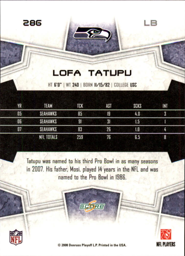 B4038- 2008 Score Football Cards 251-440 +Rookies -You Pick- 15+ FREE US SHIP - Picture 61 of 357