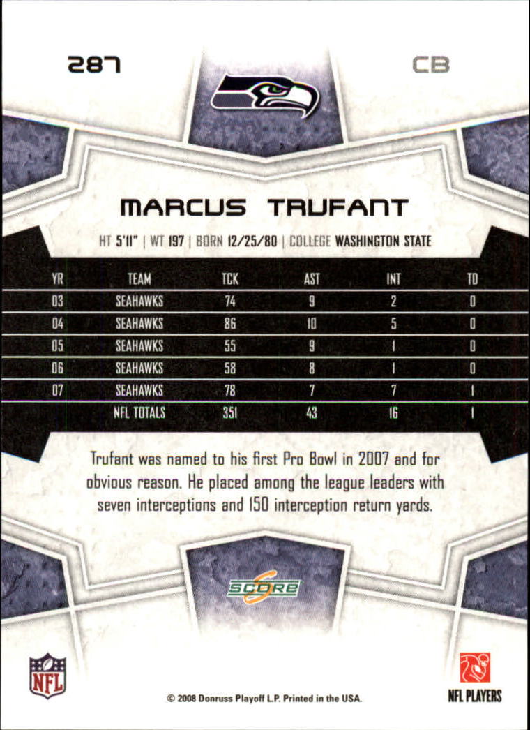 B4038- 2008 Score Football Cards 251-440 +Rookies -You Pick- 15+ FREE US SHIP - Picture 63 of 357