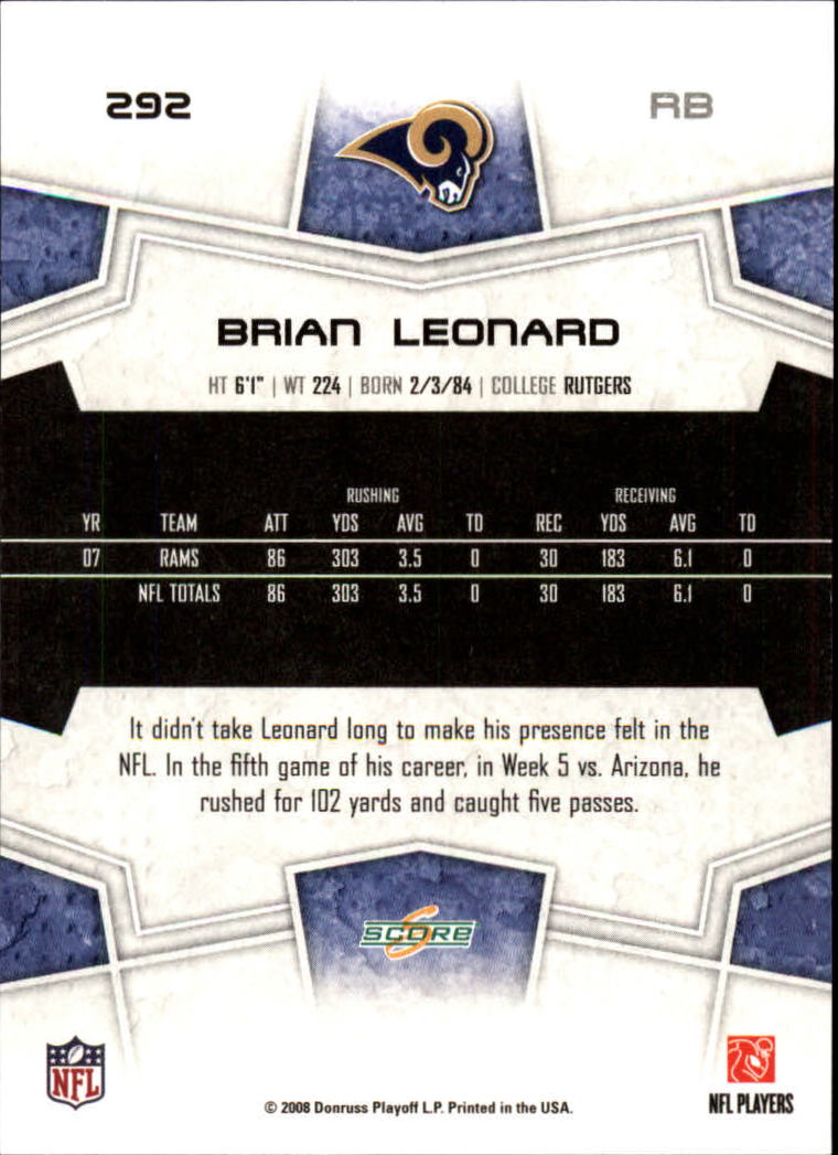 B4038- 2008 Score Football Cards 251-440 +Rookies -You Pick- 15+ FREE US SHIP - Picture 73 of 357