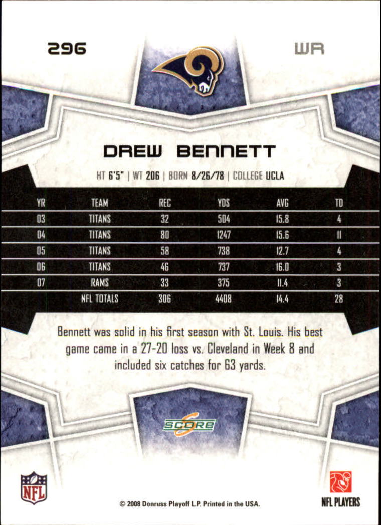 B4038- 2008 Score Football Cards 251-440 +Rookies -You Pick- 15+ FREE US SHIP - Picture 81 of 357