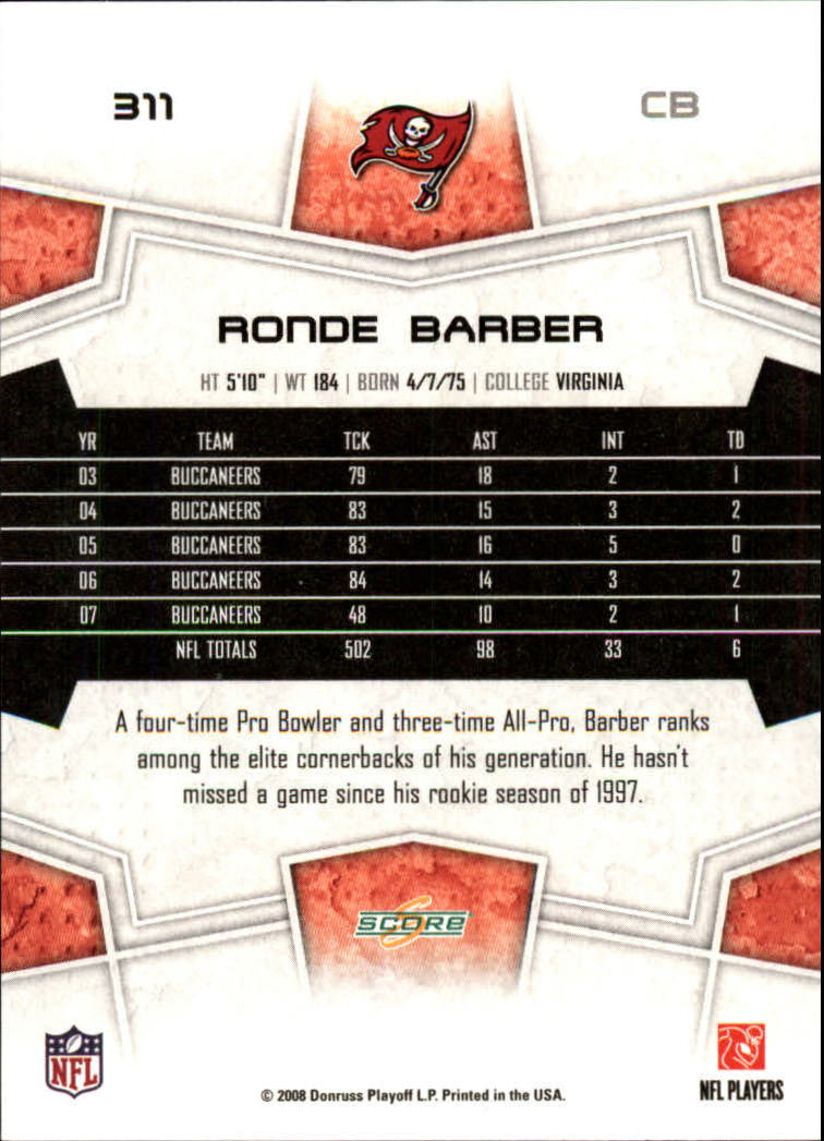 B4038- 2008 Score Football Cards 251-440 +Rookies -You Pick- 15+ FREE US SHIP - Picture 111 of 357