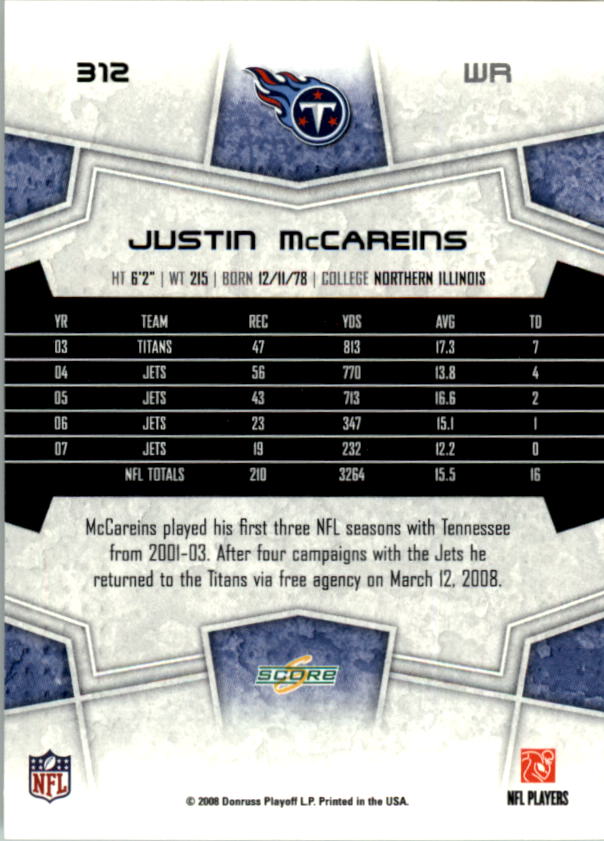 B4038- 2008 Score Football Cards 251-440 +Rookies -You Pick- 15+ FREE US SHIP - Picture 113 of 357