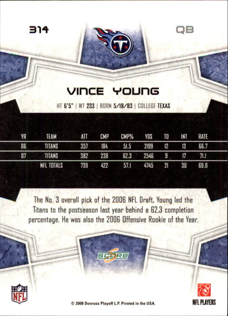 B4038- 2008 Score Football Cards 251-440 +Rookies -You Pick- 15+ FREE US SHIP - Picture 117 of 357