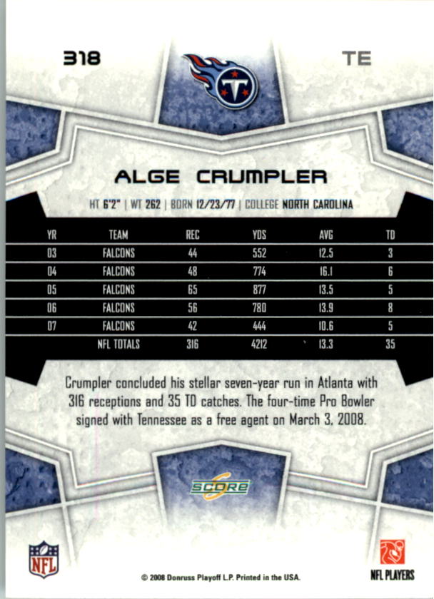 B4038- 2008 Score Football Cards 251-440 +Rookies -You Pick- 15+ FREE US SHIP - Picture 125 of 357