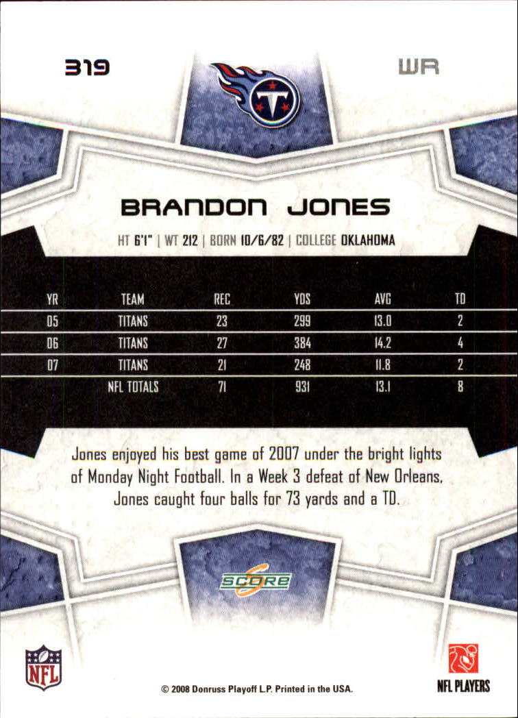 B4038- 2008 Score Football Cards 251-440 +Rookies -You Pick- 15+ FREE US SHIP - Picture 127 of 357