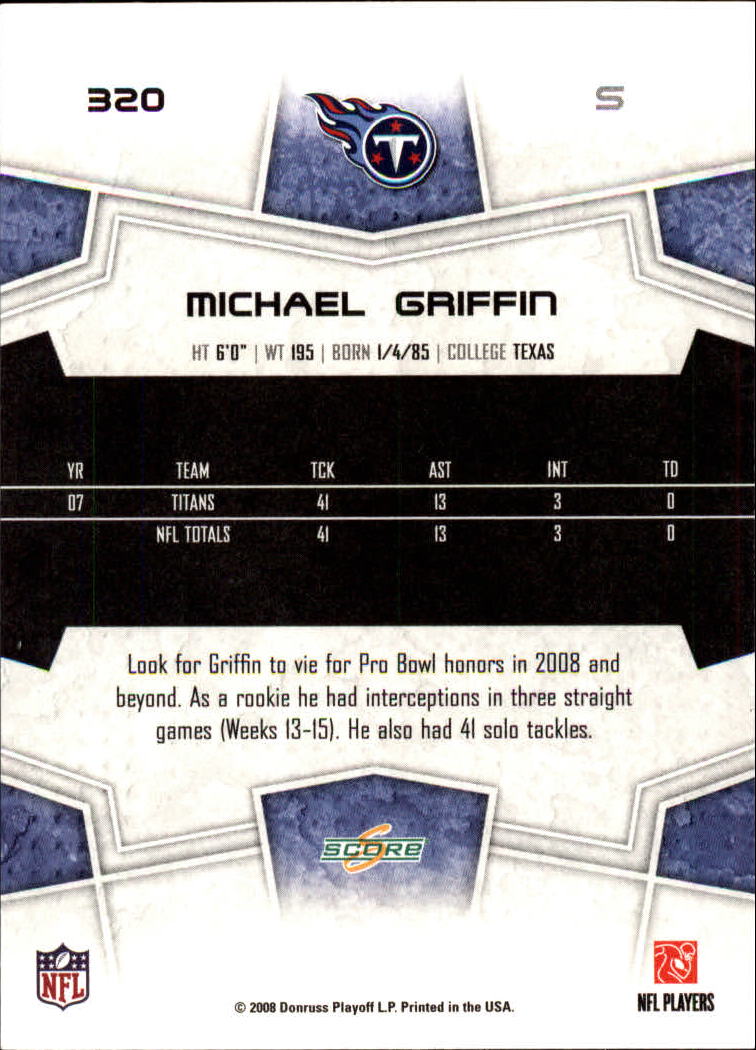 B4038- 2008 Score Football Cards 251-440 +Rookies -You Pick- 15+ FREE US SHIP - Picture 129 of 357